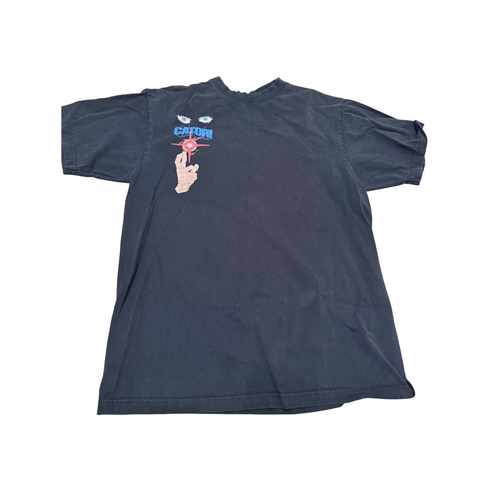 Catori Anime Graphic T-Shirt Mens Large Faded Black Streetwear Short Sleeve Tee